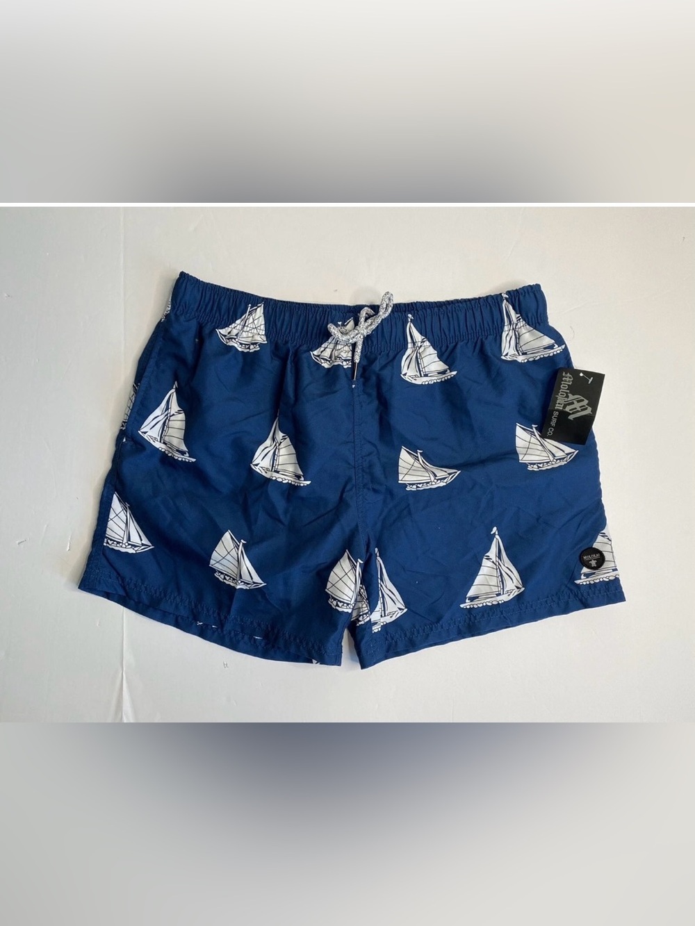 Men's Navy Sailboat Swim Trunks - Unknown Brand